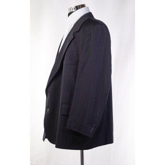 BOTANY 500 Navy Blue striped blazer jacket sport 2 Button Jakcet coat Size 50 - Picture 7 of 12